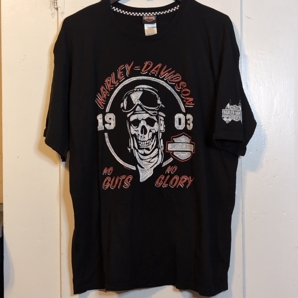 Harley Davidson No Guts Ohio logo tee mens XXL